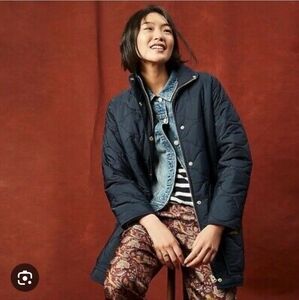 Long Black Quilted Puffer Coat with PrimaLoft size S